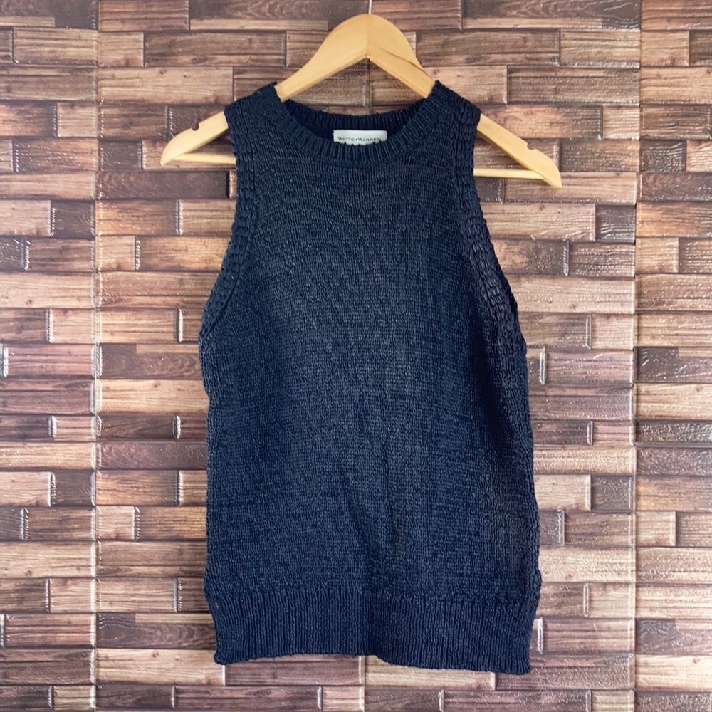Womens Small White & Warren Black Nylon Vest